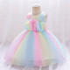12M-3Y Toddler Girls Sleeveless Rainbow Mesh Princess Dresses  Girls Clothes   