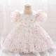 12M-3Y Toddler Girls Floral Puff Sleeves Princess Dresses  Girls Clothes   