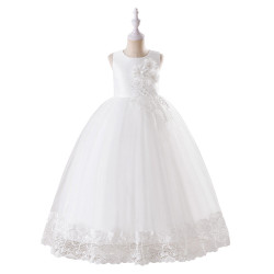 4-10Y Kids Girls Sleeveless AppliquÉ Mesh Princess Dresses  Clothing Kidswear   