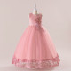 4-10Y Kids Girls Sleeveless AppliquÉ Mesh Princess Dresses  Clothing Kidswear   