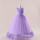 4-10Y Kids Girls Sleeveless AppliquÉ Mesh Princess Dresses  Clothing Kidswear   