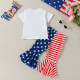 9M-4Y Toddler Girls Sets Independence Day Striped Star T-Shirts Flared Pants  Girls Clothes   