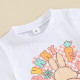 9M-4Y Toddler Girls Easter Short-Sleeved Bunny T-Shirt & Bell Bottoms Set  Girls Clothes   