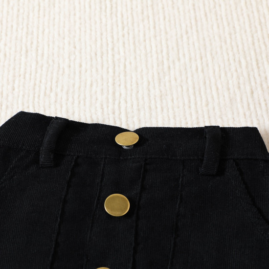 9M-4Y Toddler Girls Sets Love Printed Sweatshirt Single-Breasted Skirts  Girls Clothes   