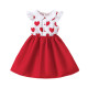 18M-6Y Toddler Girls Flying Sleeve Love Patchwork Dresses  Girls Clothes   