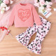 9M-4Y Toddler Girls Sets Valentine's Day Sweatshirts Pants  Girls Clothes   
