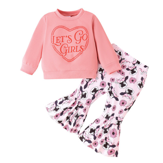 9M-4Y Toddler Girls Sets Valentine's Day Sweatshirts Pants  Girls Clothes   