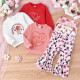 9M-4Y Toddler Girls Sets Valentine's Day Sweatshirts Pants  Girls Clothes   