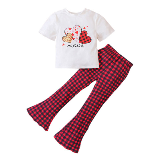 18M-6Y Toddler Girls Sets Valentine'S Day Love T-Shirts & Pants  Girls Clothes   
