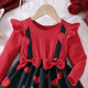 18M-6Y Toddler Girls Valentine's Day Heart Bow Long Dresses  Girls Clothes   