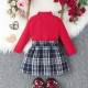 9M-4Y Toddler Girls Sets Turtleneck Tops And Bow Plaid Skirts  Girls Clothes   