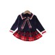 Two Pieces School Wear Checked Print Knit Kid Girls Outfits Sets Tie Sweater And Skirt 210722664  