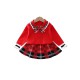 Two Pieces School Wear Checked Print Knit Kid Girls Outfits Sets Tie Sweater And Skirt 210722664  