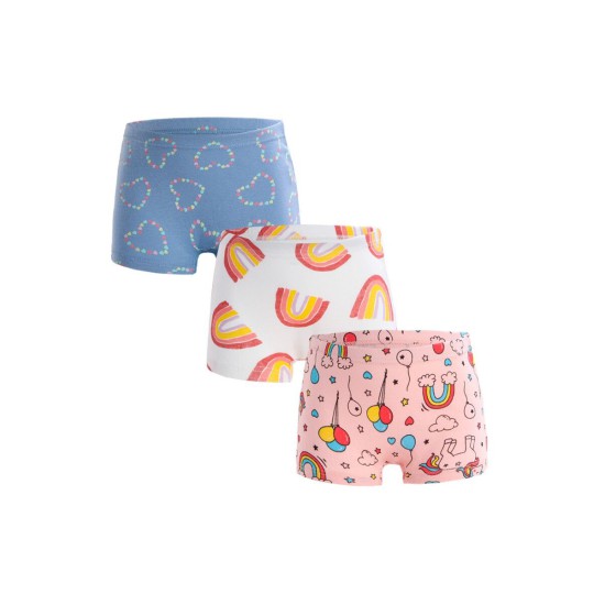 3 Pack Little Big Girl Cartoon Print Briefs  