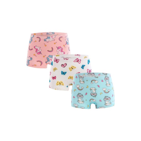 3 Pack Little Big Girl Cartoon Print Briefs  