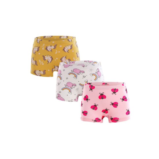 3 Pack Little Big Girl Cartoon Print Briefs  