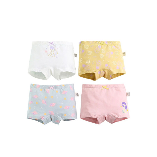 4-Pack Girls Cartoon Printed Panties  