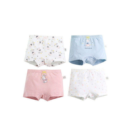 4-Pack Girls Cartoon Printed Panties  