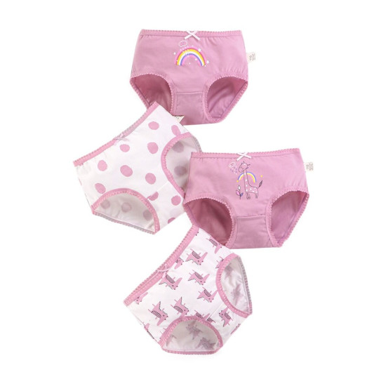 4 Pack Kid Girl Cartoon Print Panties  