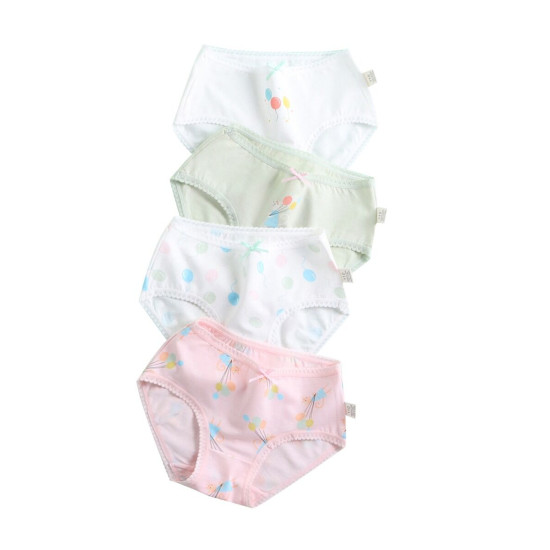 4 Pack Kid Girl Cartoon Print Panties  