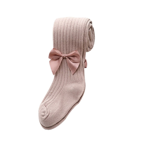 Kid Girl Bow Hem Plain Tights  