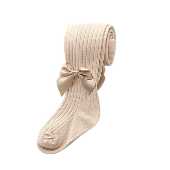 Kid Girl Bow Hem Plain Tights  