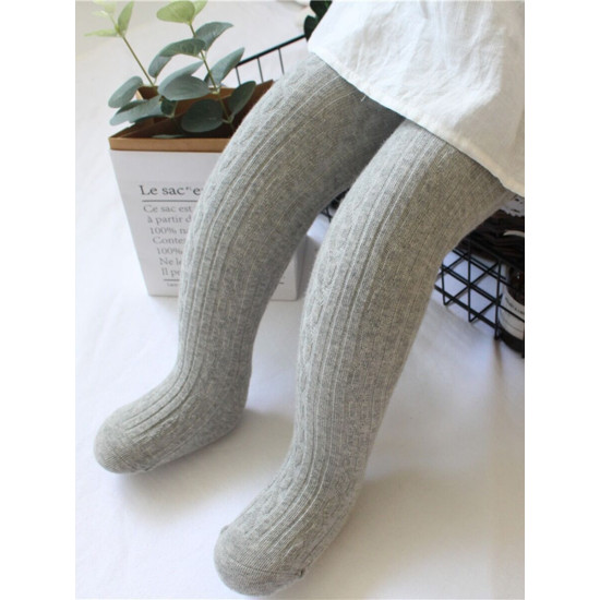 Simple Kid Girl Solid Color Tights  