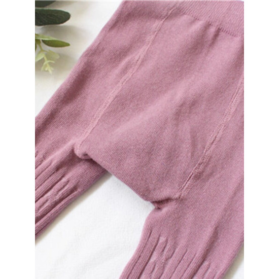 Simple Kid Girl Solid Color Tights  