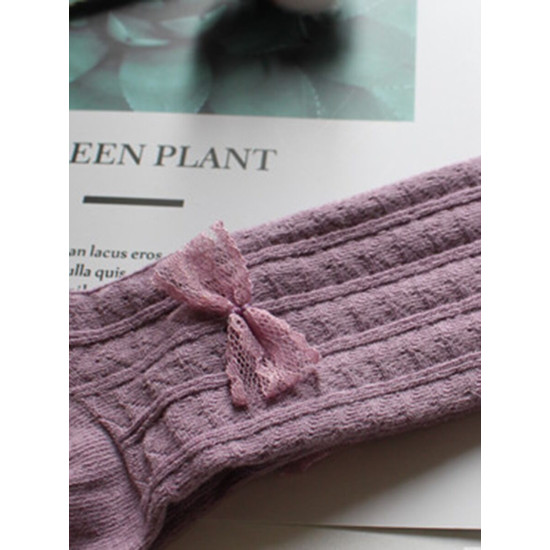 Kid Girl Bow Plain Tights  