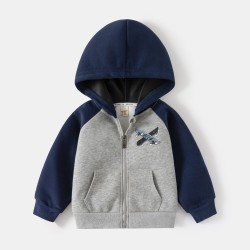 18M-6Y Toddler Boys Color Block Skateboard Zipper Jackets  Boys Clothing   