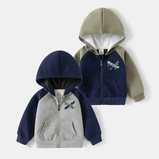18M-6Y Toddler Boys Color Block Skateboard Zipper Jackets  Boys Clothing   