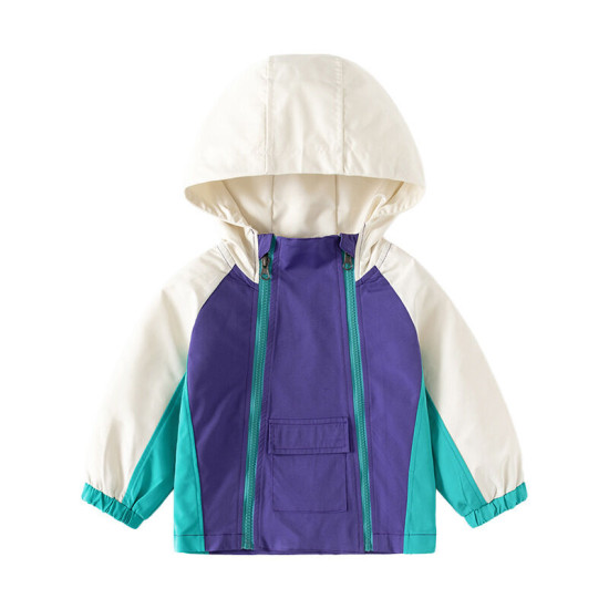 18M-6Y Toddler Boys Color Block Double Zipper Hooded Jackets  Boys Clothing   
