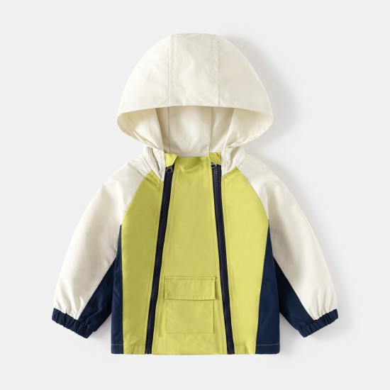 18M-6Y Toddler Boys Color Block Double Zipper Hooded Jackets  Boys Clothing   