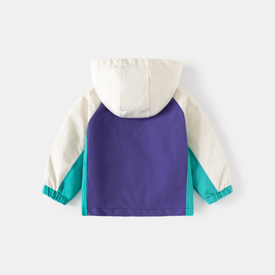 18M-6Y Toddler Boys Color Block Double Zipper Hooded Jackets  Boys Clothing   