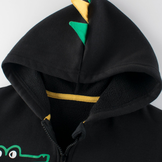 18M-7Y Toddler Boys Dinosaur Zipper Fleece Hooded Sweatshirts  Boys Clothing   
