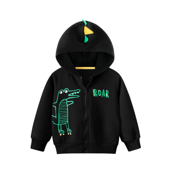 18M-7Y Toddler Boys Dinosaur Zipper Fleece Hooded Sweatshirts  Boys Clothing   