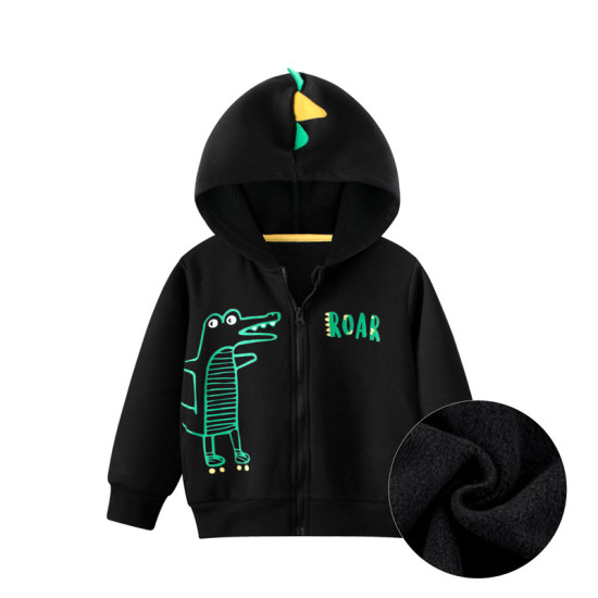 18M-7Y Toddler Boys Dinosaur Zipper Fleece Hooded Sweatshirts  Boys Clothing   
