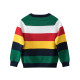 18M-7Y Toddler Boys Neck Striped Colorblock Cardigan Sweater  Boys Clothing   