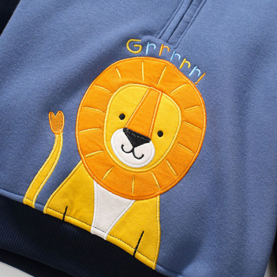 18M-7Y Toddler Boys Lion Long Sleeve Hooded Fleece Jackets  Boys Clothes   