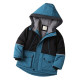 4-10Y Kids Boys Zipper Hooded Color Block Down Jackets  Kids Clothing   