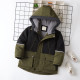 4-10Y Kids Boys Zipper Hooded Color Block Down Jackets  Kids Clothing   