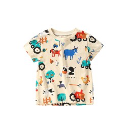 18M-7Y Toddler Boys Cartoon Printed Round Neck T-Shirts  Boys Clothes   