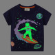 18M-7Y Toddler Boys Cartoon Glow-In-The-Dark Spaceman Short Sleeve T-Shirts  Boys Clothes   