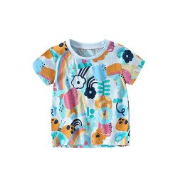 18M-7Y Toddler Boys Cartoon Shorts Sleeve T-Shorts  Boys Clothes   