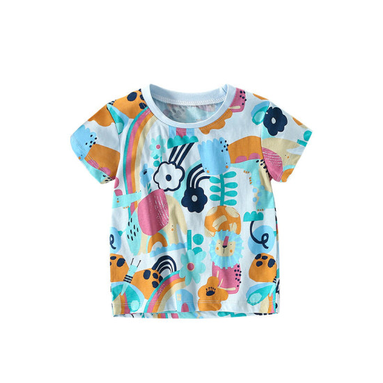 18M-7Y Toddler Boys Cartoon Shorts Sleeve T-Shorts  Boys Clothes   