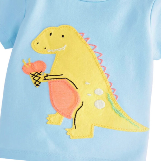 18M-7Y Toddler Boys Cartoon Casual Crew Neck T-Shorts  Boys Clothes   