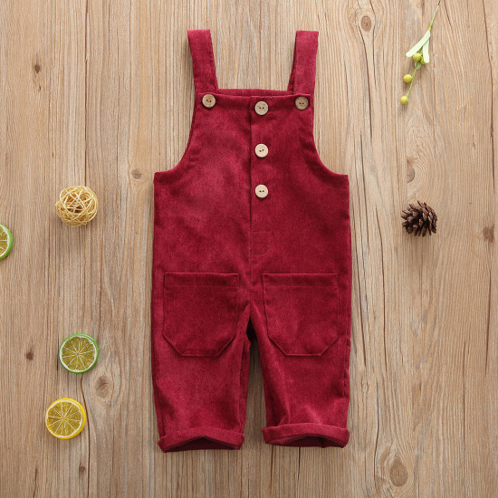 12M-5Y Toddler Boys Solid Color Overalls  Boys Clothing   