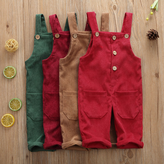 12M-5Y Toddler Boys Solid Color Overalls  Boys Clothing   