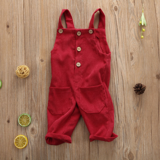 12M-5Y Toddler Boys Solid Color Overalls  Boys Clothing   
