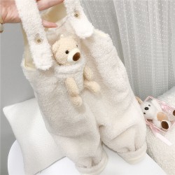 9M-6Y Unisex Pocket Bear Plush Overalls  Toddler Boutique Clothing   